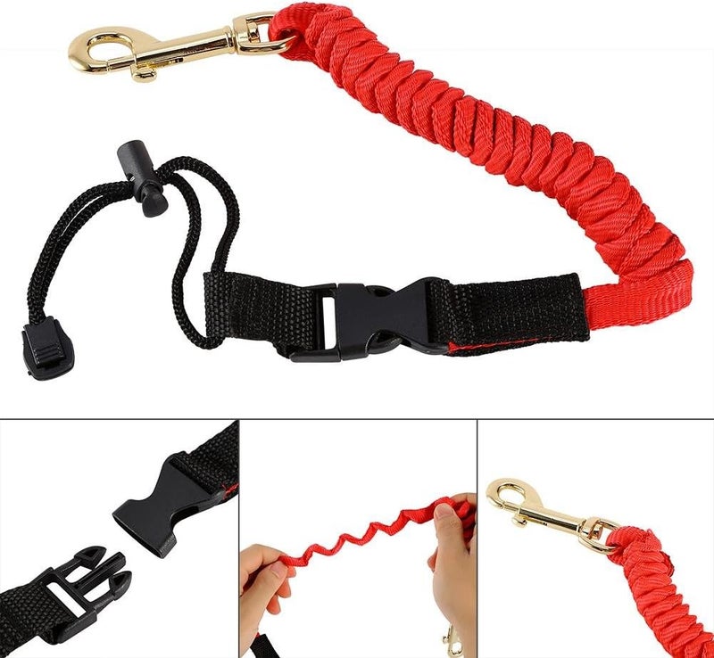 woobles Kayak Paddle Leash, Safety Paddle Leashes with Adjustable Belt Buckle and Metal Hooks, Safety Elastic Kayak Paddle Rope Canoeing Accessories for Canoeing Boating Surfing - Image 5